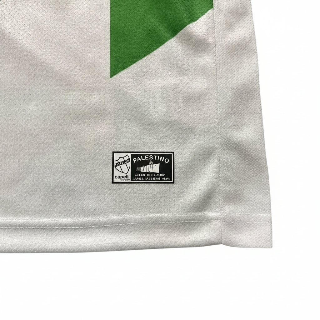 Palestino Fodboldtrøje 2024 – Hvid, Sort, Rød og Grøn (nederst højre)