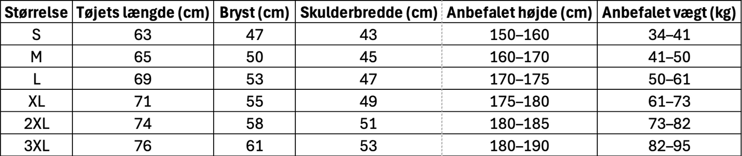Størrelsesguide til Palæstinensisk Statement T-shirt – Båret af Ethel Cain og Band