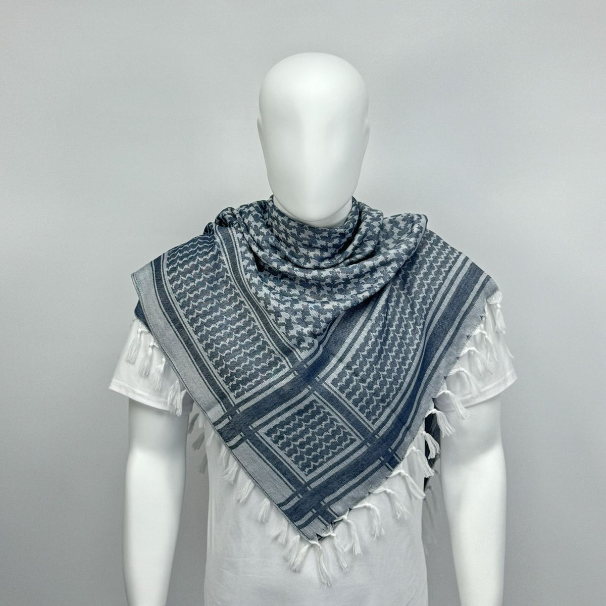 lyseblåt palæstinensisk keffiyeh tørklæde