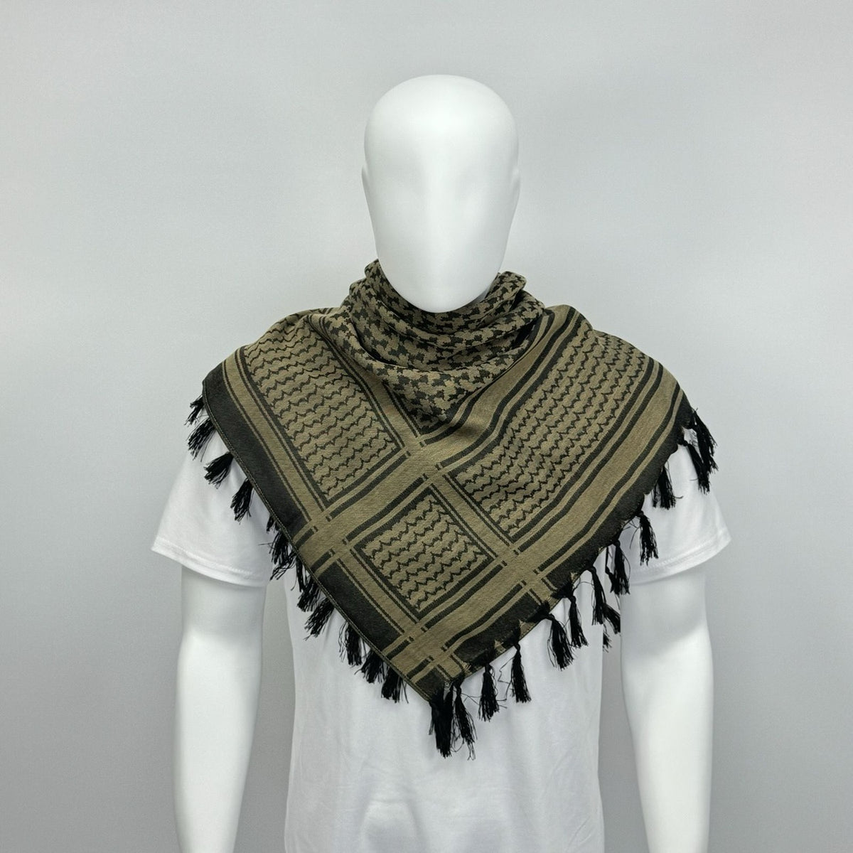 Olivengrøn keffiyeh kufiya palæstinensisk tørklæde