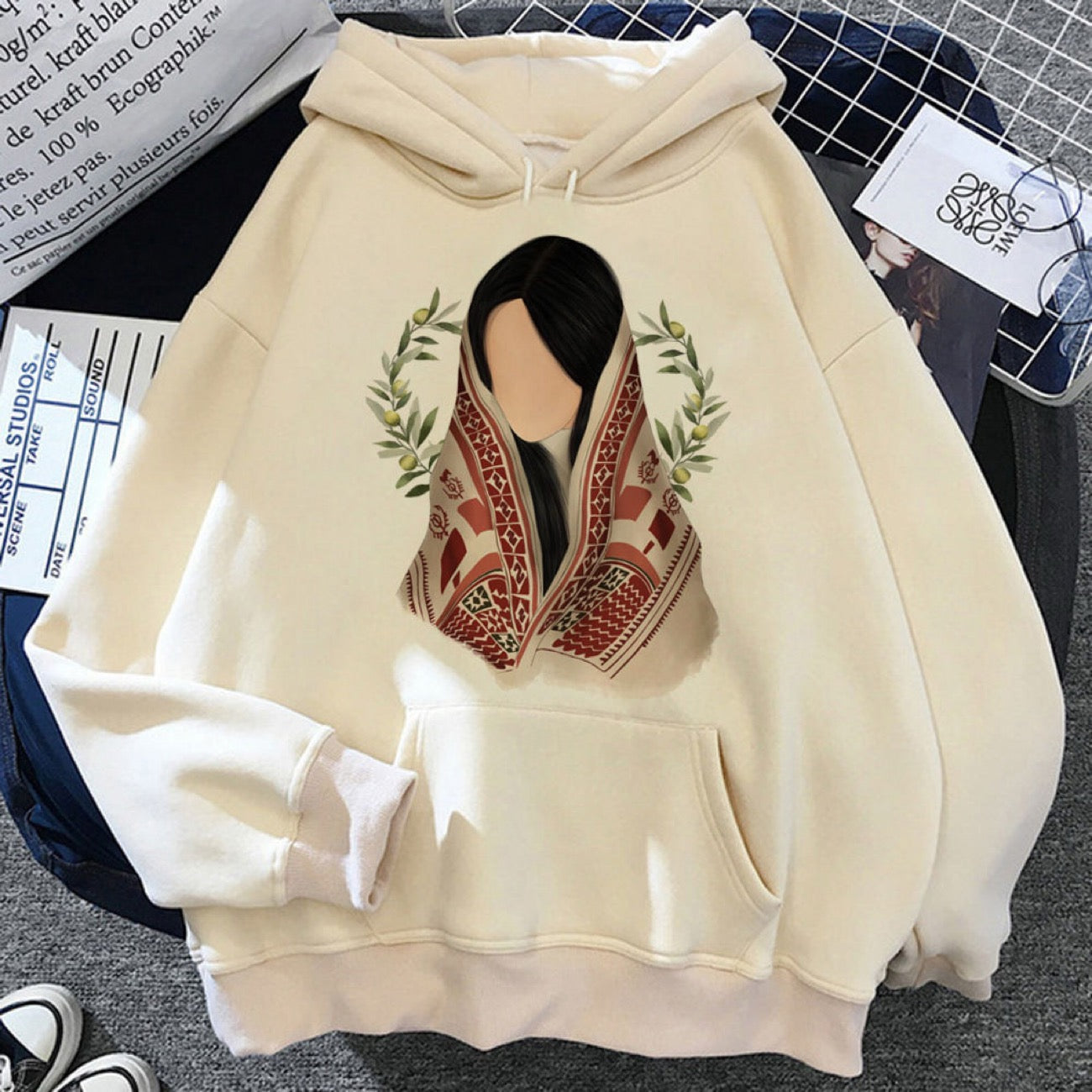 Palæstinensisk hoodie med tryk