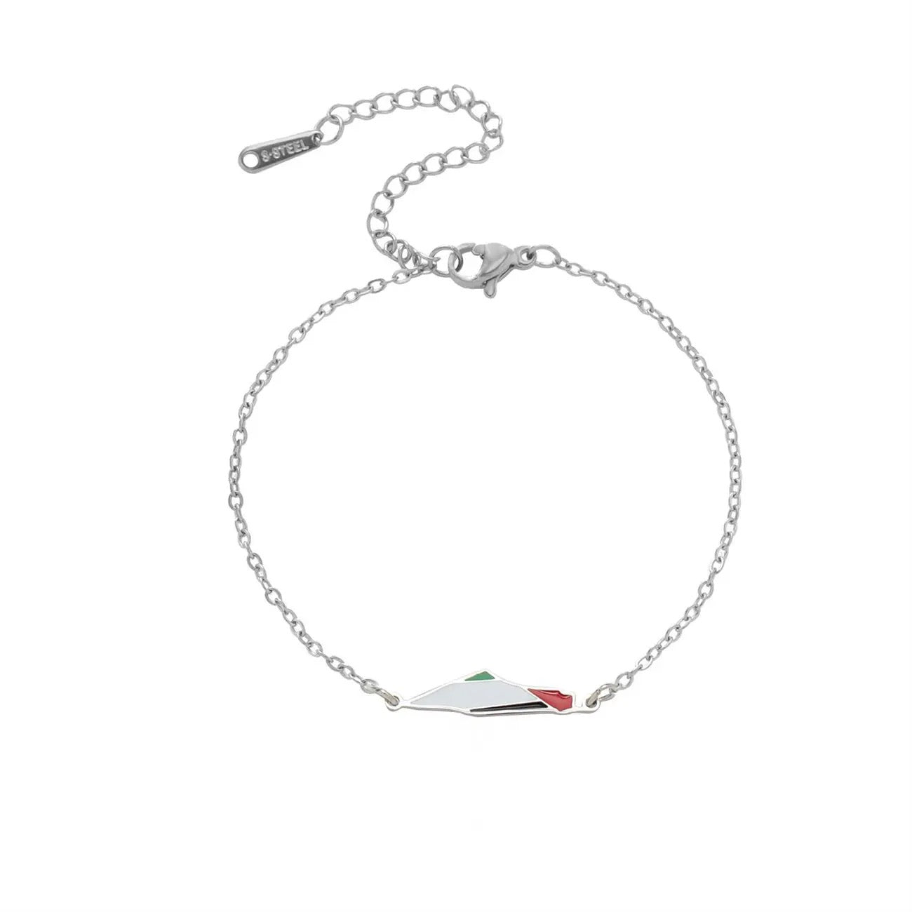 1 stk. Sølv Armbånd Med Palestine Land 