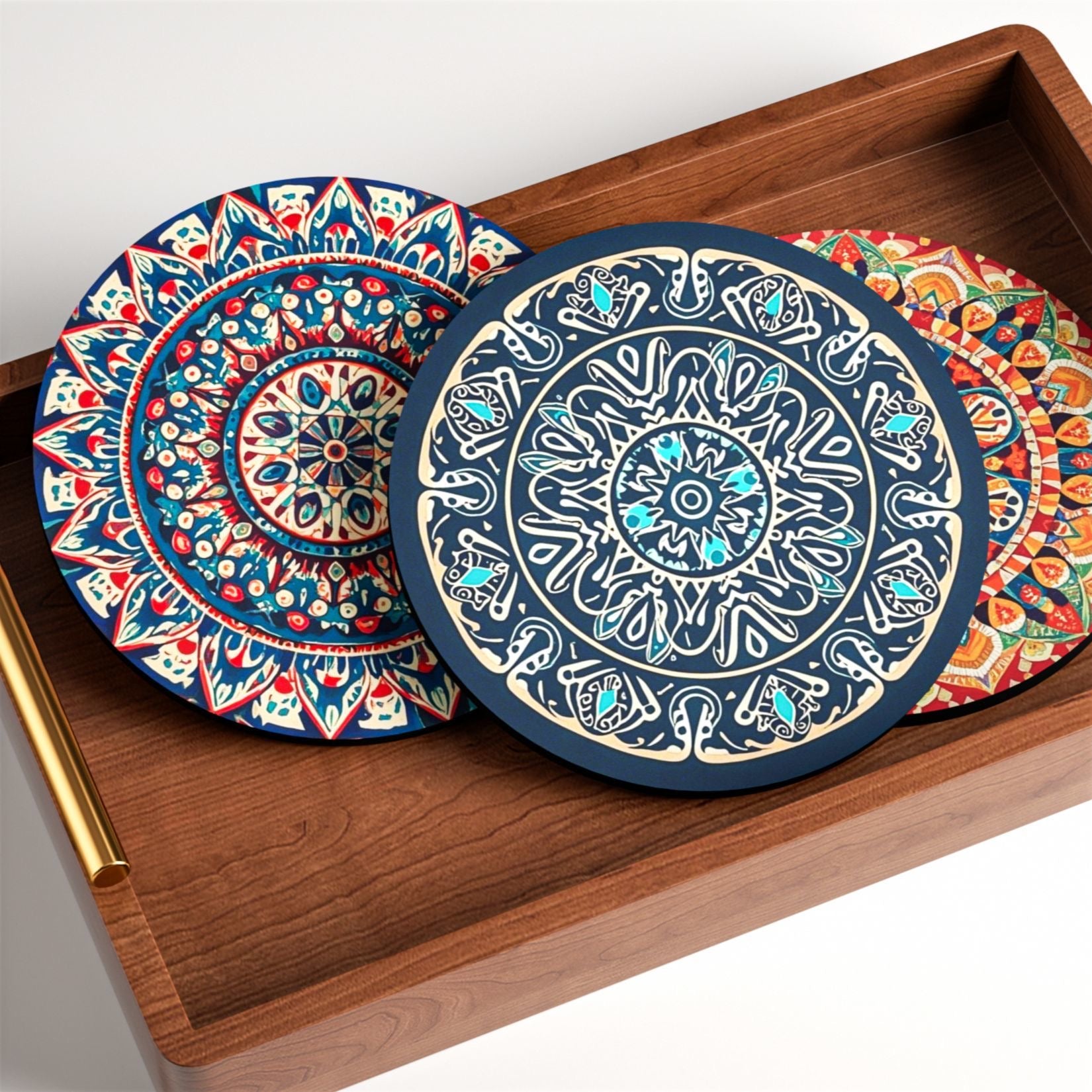 3 stk bordskånere i flere farver med palæstinensisk design