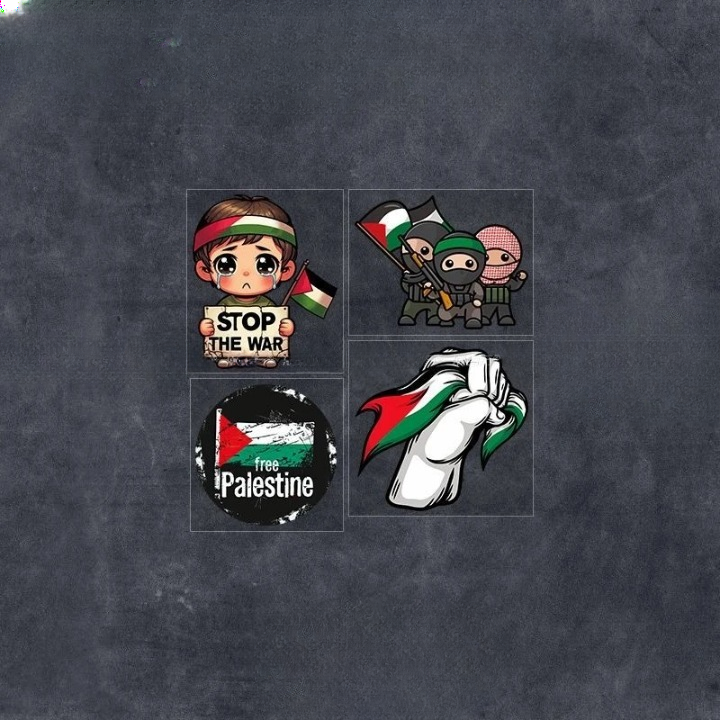 Klistermærker Med Palæstinensisk Budskab – Flere Motiver og Størrelser