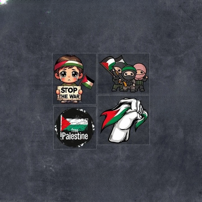 Klistermærker Med Palæstinensisk Budskab – Flere Motiver og Størrelser