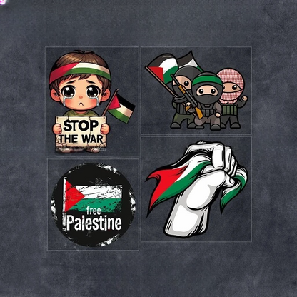 Klistermærker Med Palæstinensisk Budskab – Flere Motiver og Størrelser