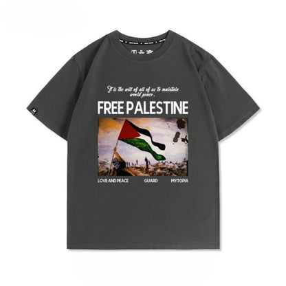 Free Palestine T-shirt med Ikonisk Flagprint