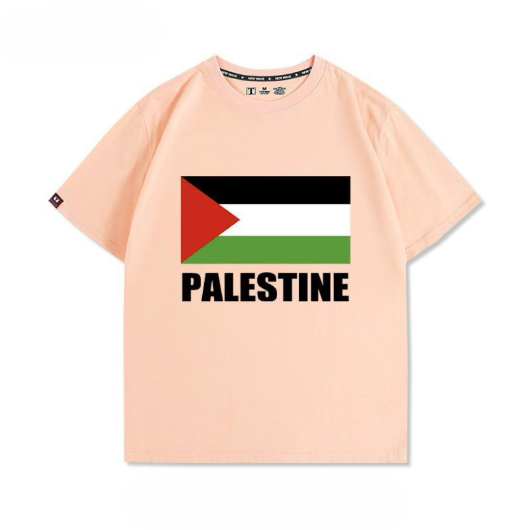 Free Palestine t-shirt med palæstinensisk flag i centrum