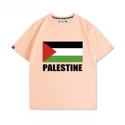 Free Palestine t-shirt med palæstinensisk flag i centrum