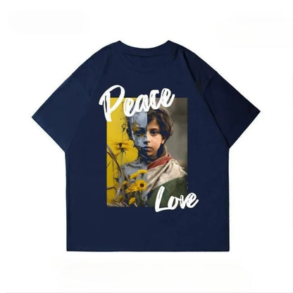 Peace & Love T-shirt med Solsikker