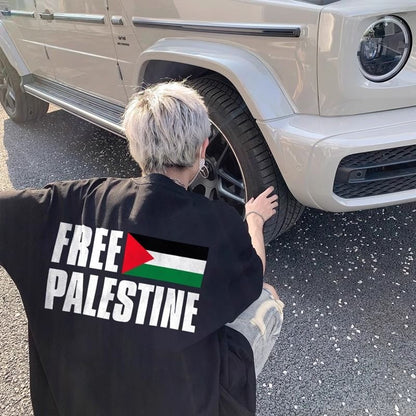 Free Palestine Oversized T-shirt sort 