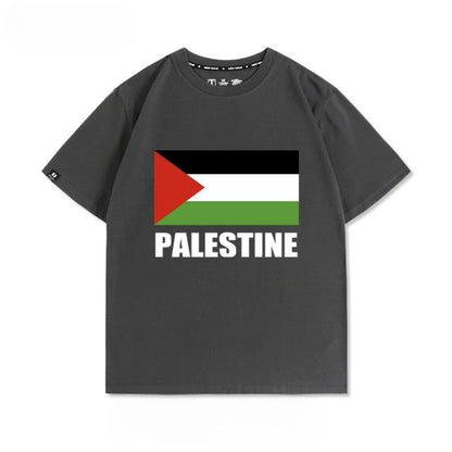 Free Palestine t-shirt med palæstinensisk flag i centrum