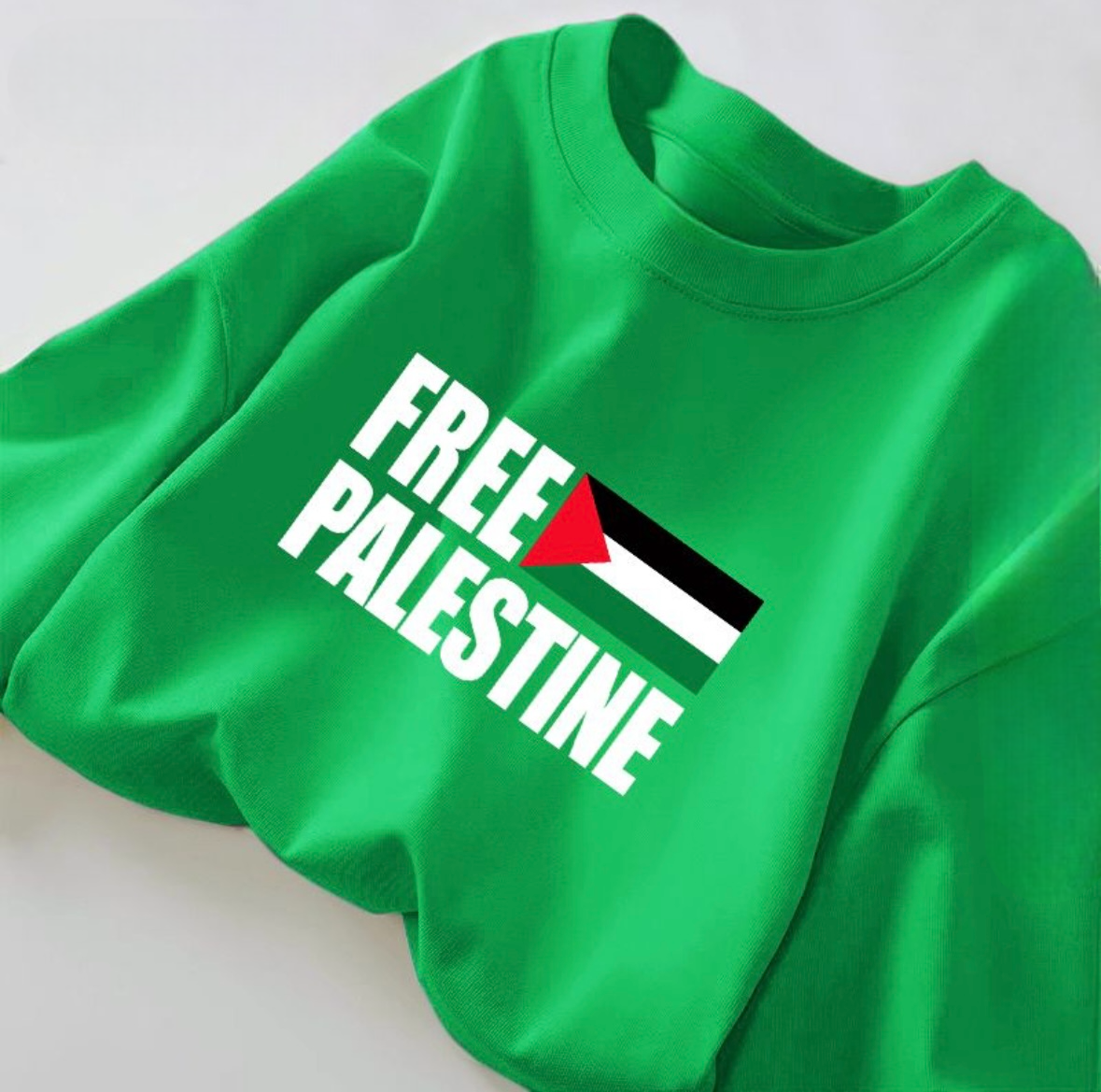 Grøn Sweatshirt med Free Palestine
