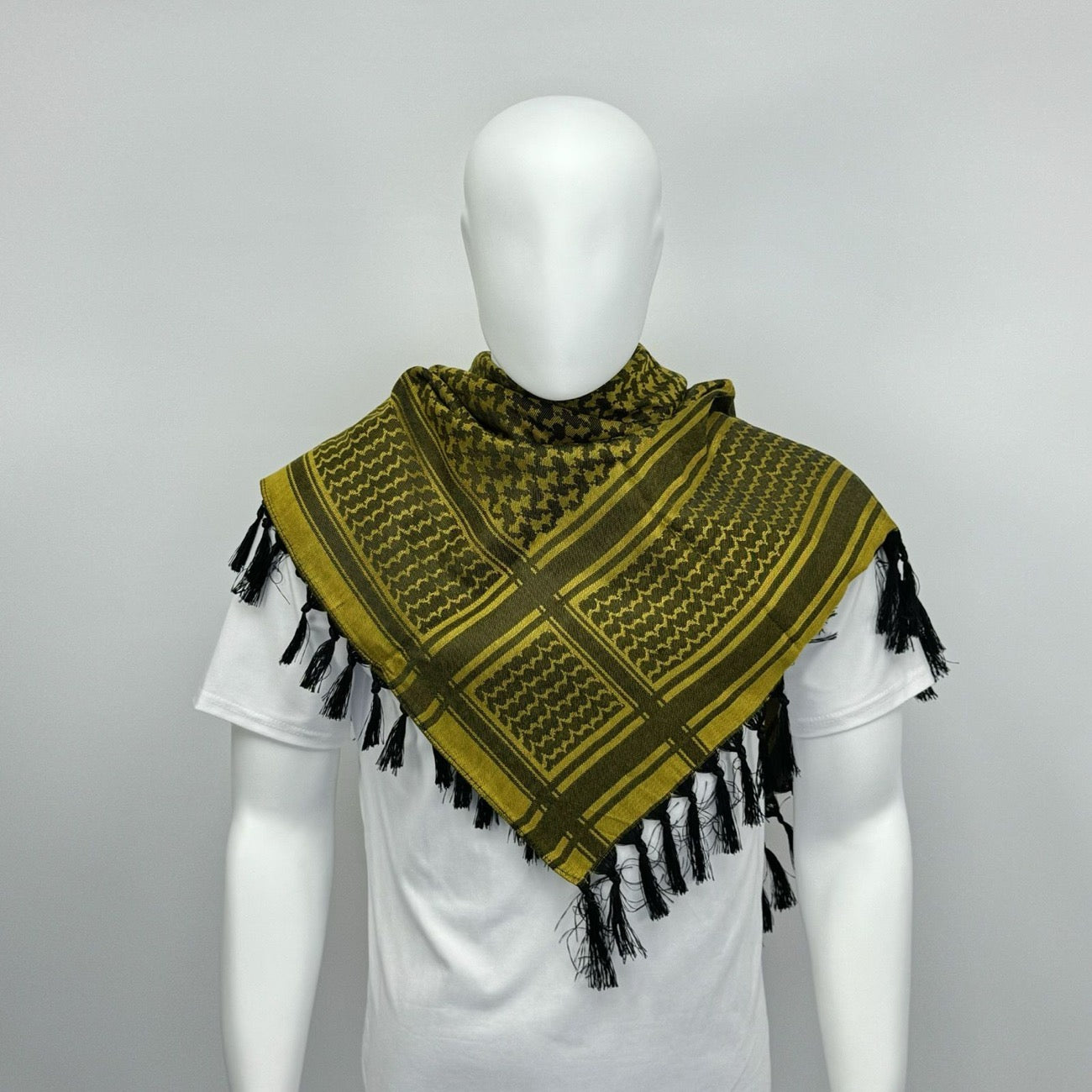 Gult palæstinensisk kufiya keffiyeh-tørklæde.