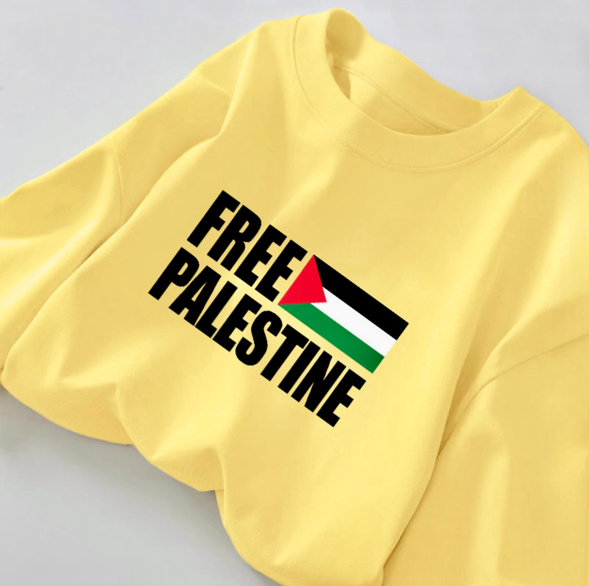 Palæstinensiske Langærmede T-shirts med “Free Palestine” – Flere Farver