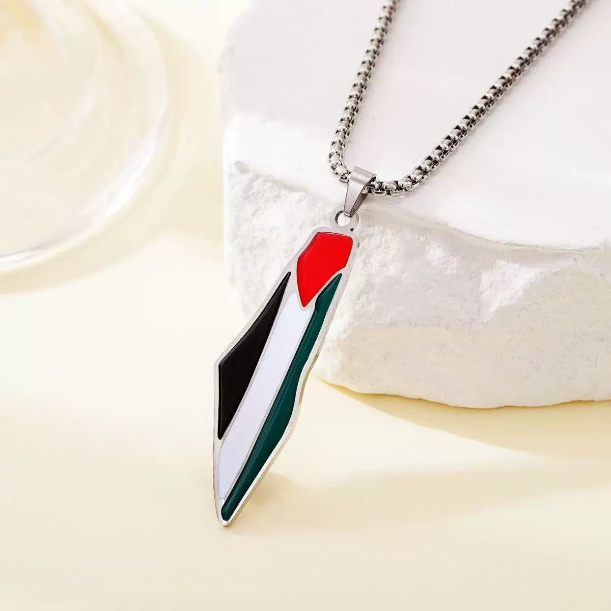 Palæstinensisk Halskæder – Kortformet Vedhæng i Guld og Sølv