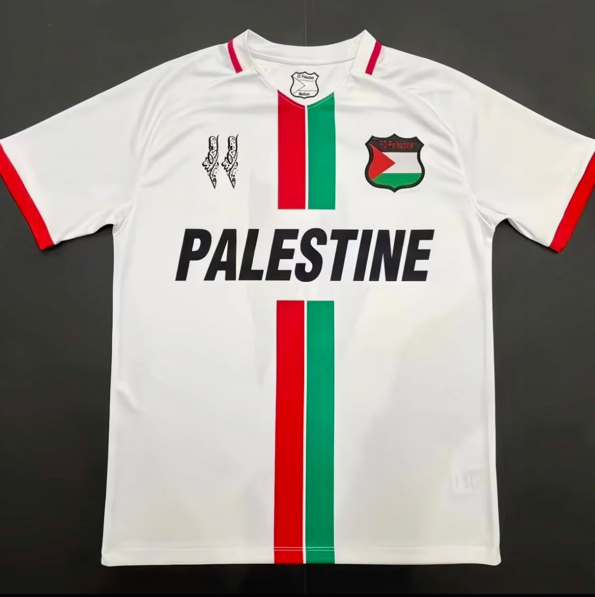 Hvid FC Palestine Fodboldtrøje, Forfra