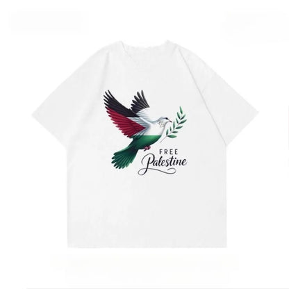Free Palestine T-shirt med Fredsdue – Flere Farver