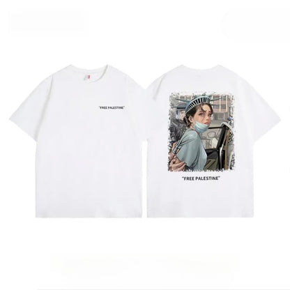 Free Palestine T-shirts – Bushnell & Liberty Girl – Flere Motiver