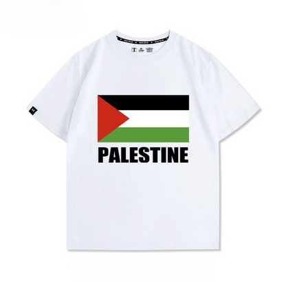 Free Palestine t-shirt med palæstinensisk flag i centrum