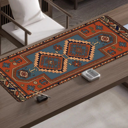 Orientalsk skrivebordsunderlag – Rust & Blå Kilim
