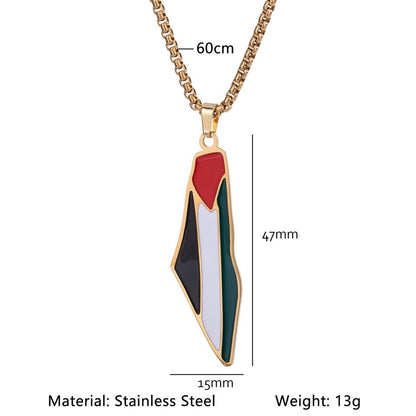 Palæstinensisk Halskæder – Kortformet Vedhæng i Guld og Sølv