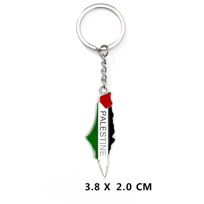 Sølv nøglering med Palæstinensisk Kort Design