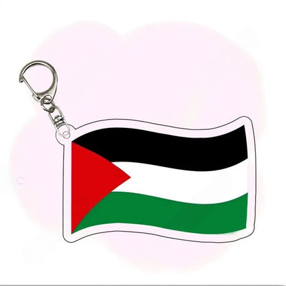 Sæt med 4 Palæstinensiske Nøgleringe – Flag & Solidaritet