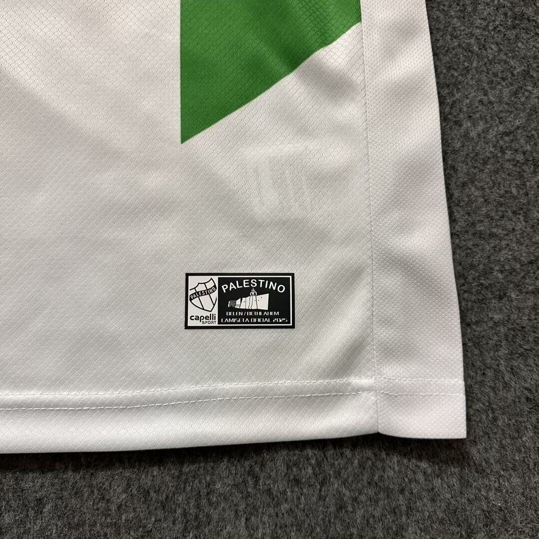 Palestino Fodboldtrøje 2024 – Hvid, Sort, Rød og Grøn (nederst højre)