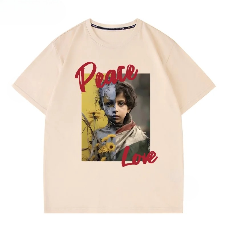 Peace & Love T-shirt med Solsikker
