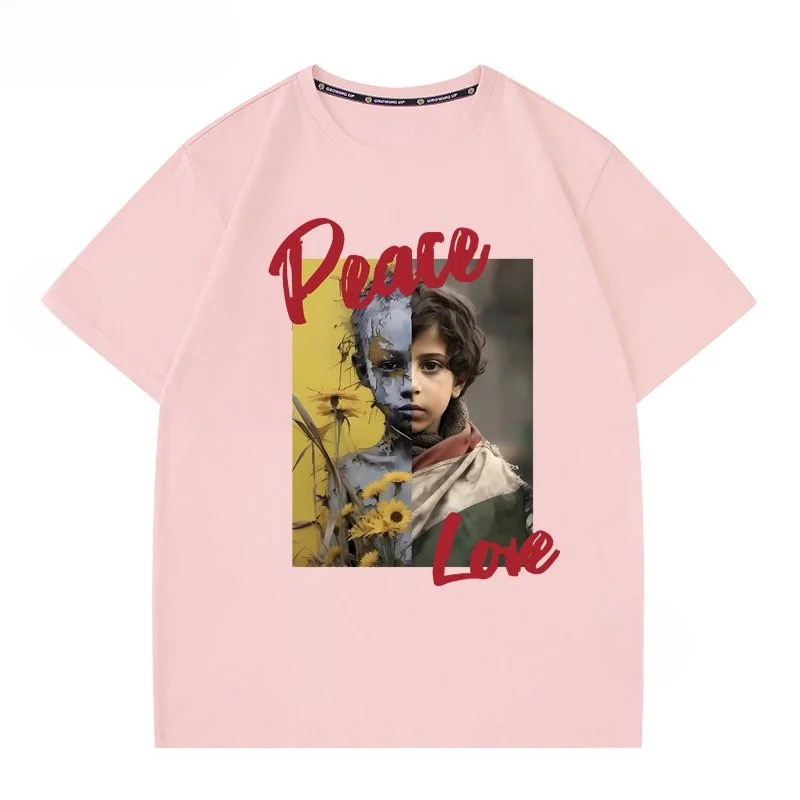 Peace & Love T-shirt med Solsikker