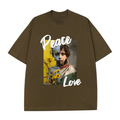 Peace & Love T-shirt med Solsikker