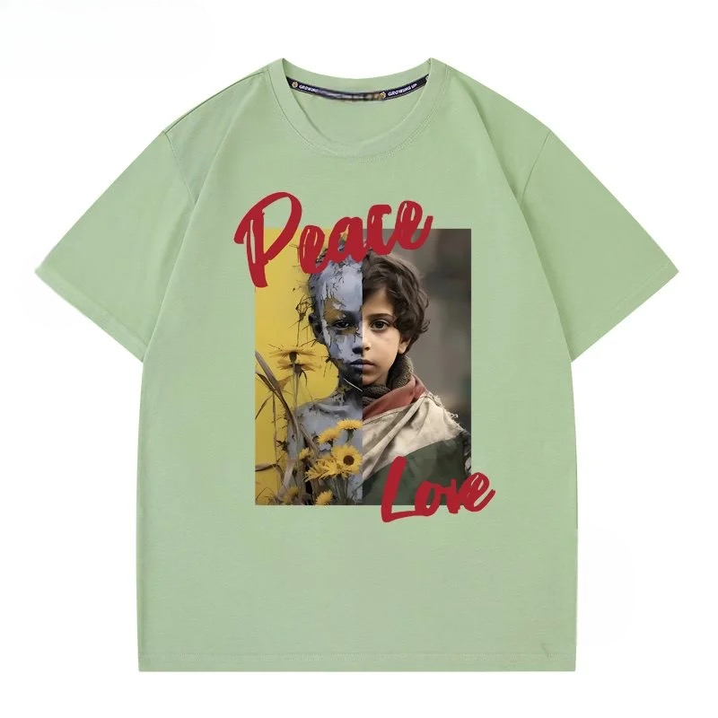 Peace & Love T-shirt med Solsikker