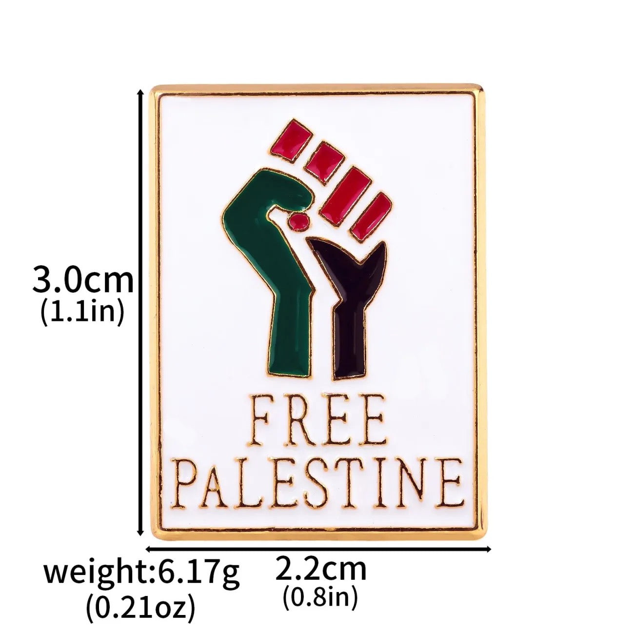 Pin med Free Palestine Hånd