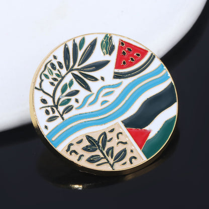 Palæstinensisk Kunstnerisk Pin-Badge – Unikt Design
