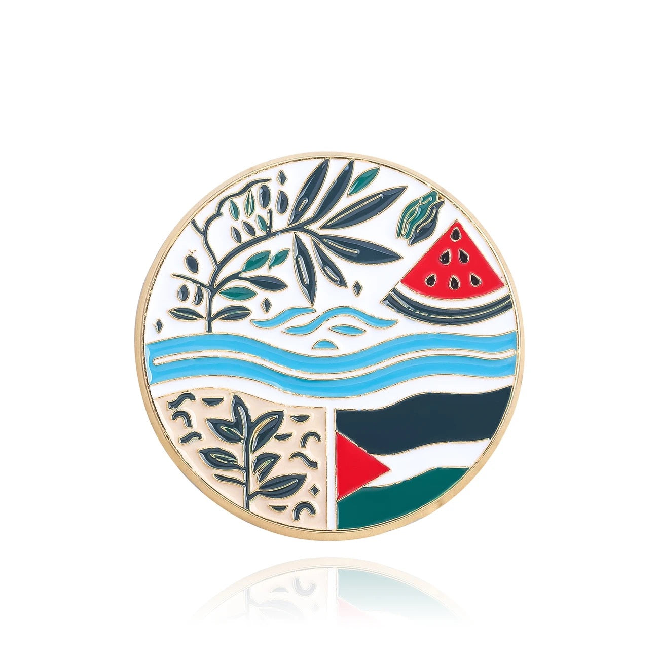 Palæstinensisk Kunstnerisk Pin-Badge – Unikt Design