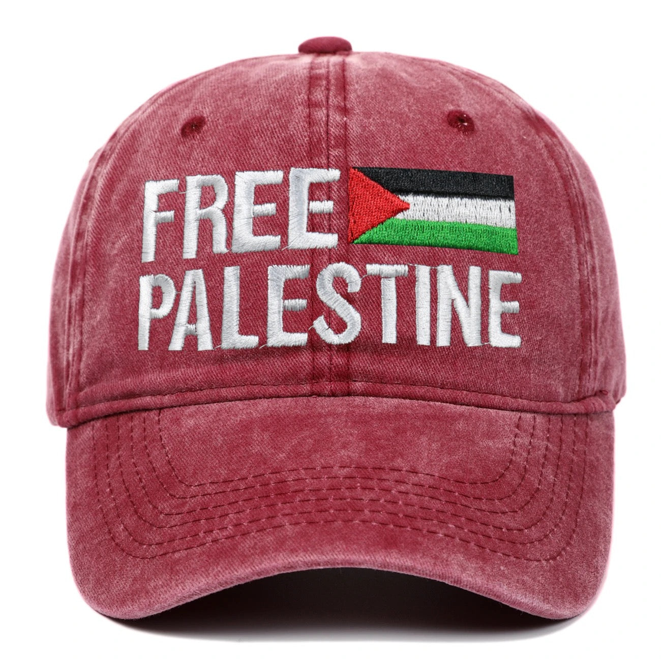 Rød Cap med Free Palestine