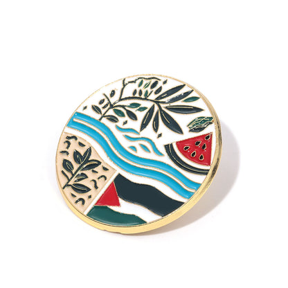 Palæstinensisk Kunstnerisk Pin-Badge – Unikt Design