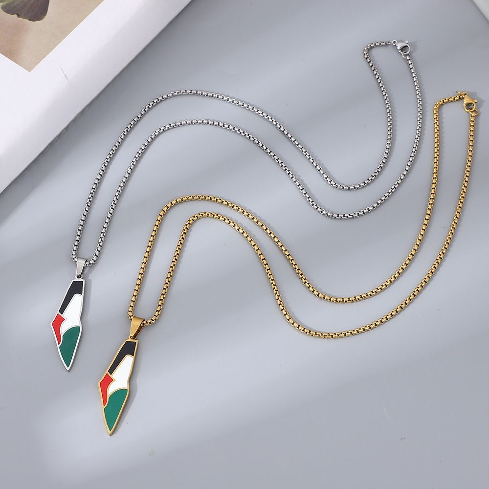 Palæstinensisk Halskæder – Kortformet Vedhæng i Guld og Sølv