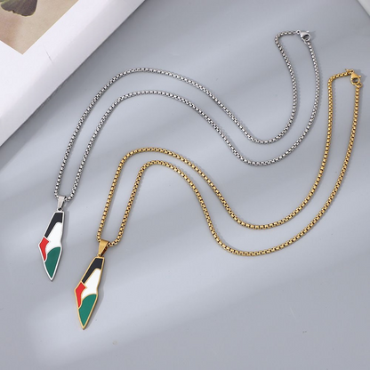 Palæstinensisk Halskæder – Kortformet Vedhæng i Guld og Sølv