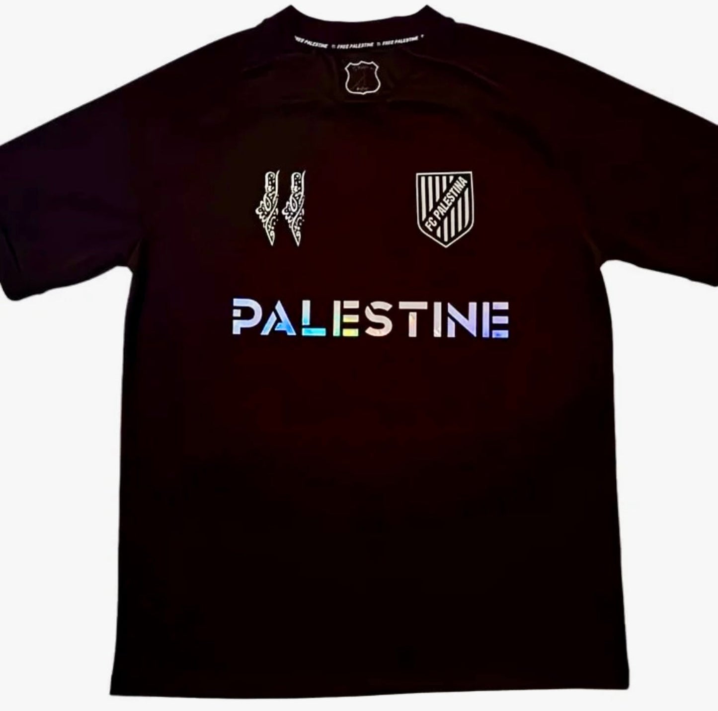Sort Palæstinensisk Fodboldtrøje med PALESTINE-Print