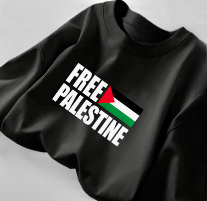 Palæstinensiske Langærmede T-shirts med “Free Palestine” – Flere Farver