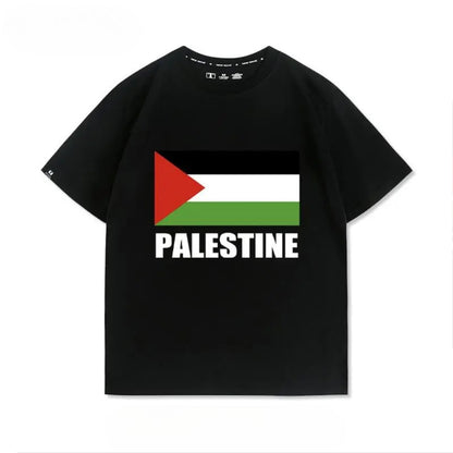 Free Palestine t-shirt med palæstinensisk flag i centrum