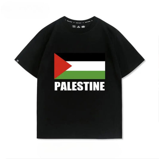 Free Palestine t-shirt med palæstinensisk flag i centrum