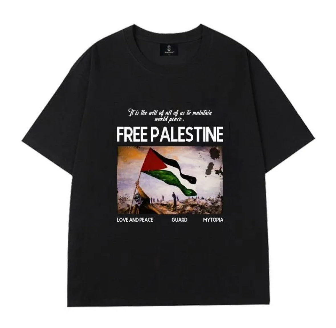 Free Palestine T-shirt med Ikonisk Flagprint