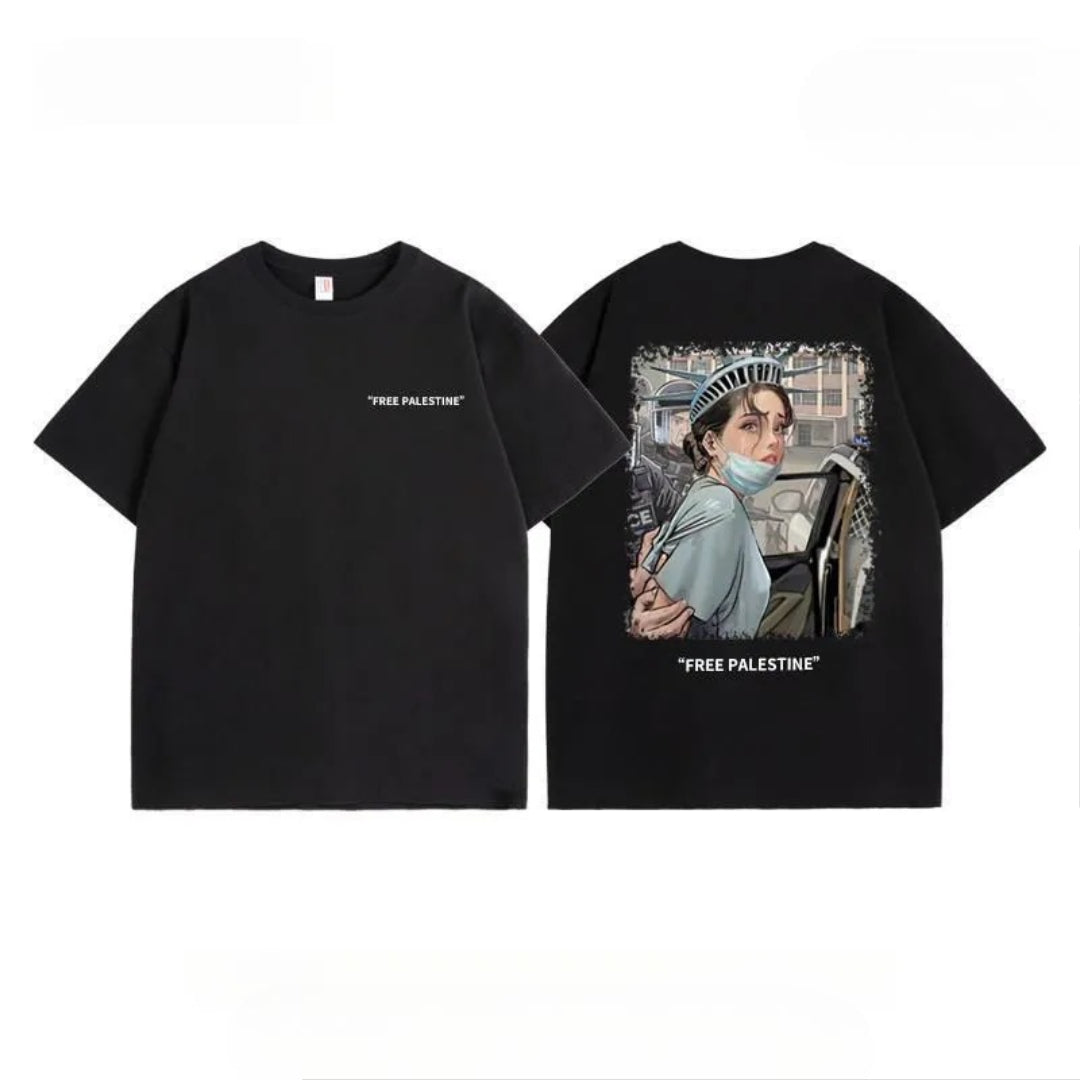 Free Palestine T-shirts – Bushnell & Liberty Girl – Flere Motiver