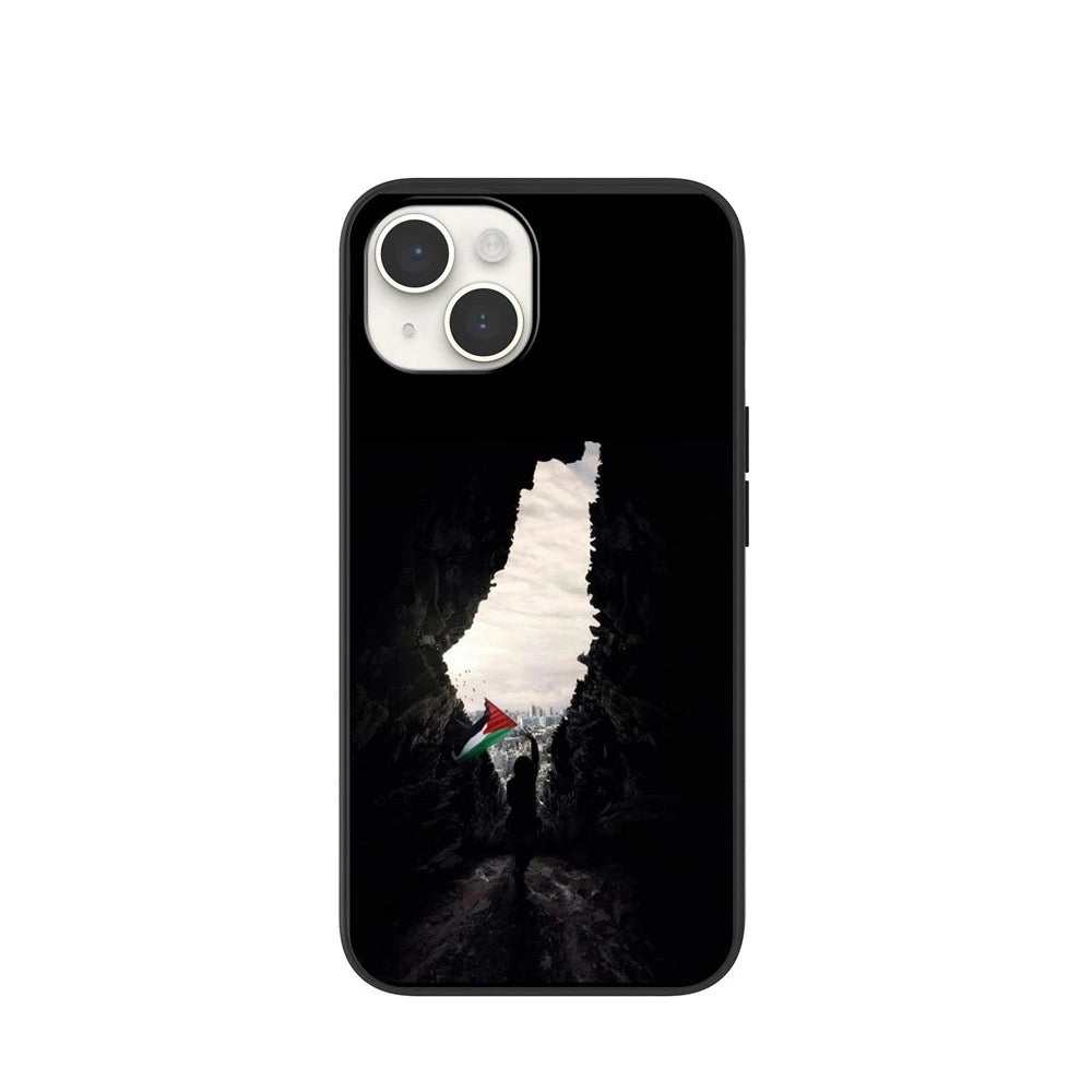 Sort iPhone Cover med Flække af Palestine Land