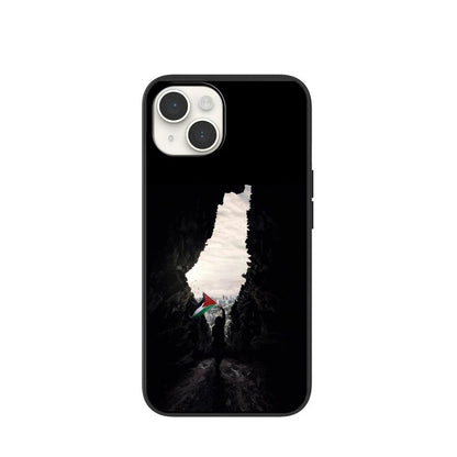 Sort iPhone Cover med Flække af Palestine Land