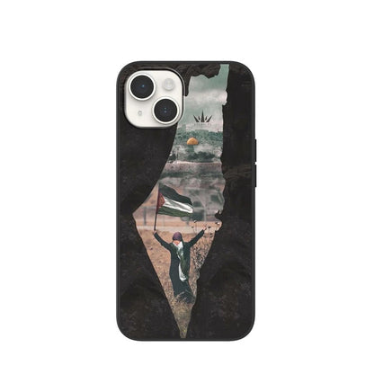 Sort iPhone Cover med Sprække med Palestine Land