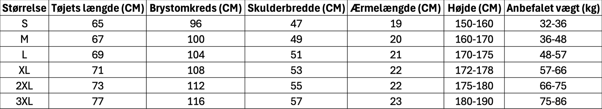 Størrelsesguide til Free Palestine Oversized T-shirt